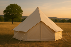 5m Metre Cotton GlampTex 500-Ultimate Bell tent Pyramid Zipped-in- Groundsheet