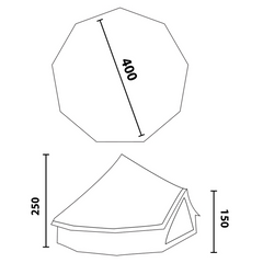 10T Mojave 400 - 4m Bell tent 8-person pyramid round with sewn in ground sheet - Bell tents