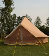 5m Metre GlampTex 500-Ultimate Bell tent Pyramid round Zipped-in- Groundsheet