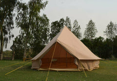 5m Metre Cotton GlampTex 500-Ultimate Bell tent Pyramid Zipped-in- Groundsheet