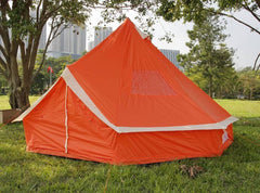 5m Bell tent 10-person pyramid round with zipped in ground sheet Orange and White