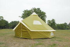 4m Bell tent 8-person Olive pyramid round with zipped in ground sheet