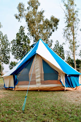 5m Metre GlampTex TC 500 - Ultimate Turquoise and Cream Bell tent with Zipped-in- Groundsheet Waterproof