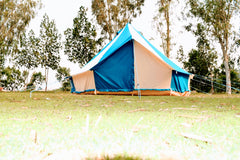 5m Metre GlampTex TC 500 - Ultimate Turquoise and Cream Bell tent with Zipped-in- Groundsheet Waterproof