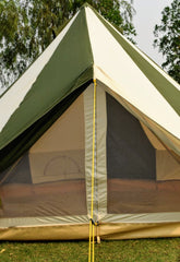 4m Metre GlampTex OC 400 - Ultimate Olive and Cream Bell tent with Zipped-in- Groundsheet Waterproof