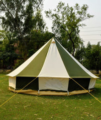 4m Metre GlampTex OC 400 - Ultimate Olive and Cream Bell tent with Zipped-in- Groundsheet Waterproof
