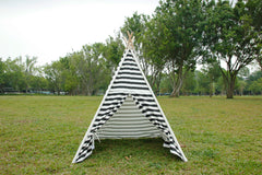 Canvas Teepee Tent for Kids Tipi Tent teepee tent, 2 Child Indian TP Wigwam, Black and White