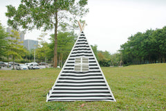 Canvas Teepee Tent for Kids Tipi Tent teepee tent, 2 Child Indian TP Wigwam, Black and White