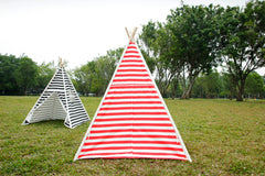 Canvas Teepee Tent for Kids Tipi Tent teepee tent, 2 Child Indian TP Wigwam, Red and White