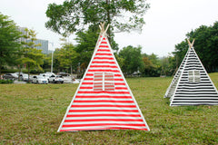 Canvas Teepee Tent for Kids Tipi Tent teepee tent, 2 Child Indian TP Wigwam, Red and White