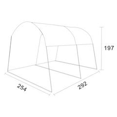 10T Addison - Tunnel-shaped gazebo 292x254x197cm, windand weather-proof, blue - Bell tents