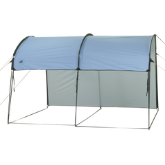 10T Addison - Tunnel-shaped gazebo 292x254x197cm, windand weather-proof, blue - Bell tents