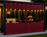 Outdoor Clear Vinyl Patio Curtain, Waterproof Oxford Fabric Gazebo Sidewall with PVC Windows, Heavy Duty Grommeted Weatherproof Enclosure Panel for Pergola, Patio, Porch & Outdoor Living Spaces (Copy)