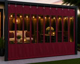 Outdoor Clear Vinyl Patio Curtain, Waterproof Oxford Fabric Gazebo Sidewall with PVC Windows, Heavy Duty Grommeted Weatherproof Enclosure Panel for Pergola, Patio, Porch & Outdoor Living Spaces