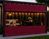 Outdoor Clear Vinyl Patio Curtain, Waterproof Oxford Fabric Gazebo Sidewall with PVC Windows, Heavy Duty Grommeted Weatherproof Enclosure Panel for Pergola, Patio, Porch & Outdoor Living Spaces