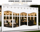 Outdoor Clear Vinyl Patio Curtain, Waterproof Oxford Fabric Gazebo Sidewall with PVC Windows, Heavy Duty Grommeted Weatherproof Enclosure Panel for Pergola, Patio, Porch & Outdoor Living Spaces