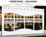 Outdoor Clear Vinyl Patio Curtain, Waterproof Oxford Fabric Gazebo Sidewall with PVC Windows, Heavy Duty Grommeted Weatherproof Enclosure Panel for Pergola, Patio, Porch & Outdoor Living Spaces