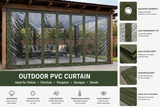 Outdoor Clear Vinyl Patio Curtain, Waterproof Oxford Fabric Gazebo Sidewall with PVC Windows, Heavy Duty Grommeted Weatherproof Enclosure Panel for Pergola, Patio, Porch & Outdoor Living Spaces