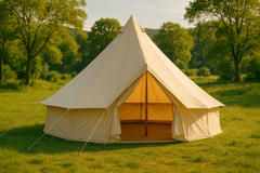 5m Bell tent 10-person pyramid round with zipped in ground sheet