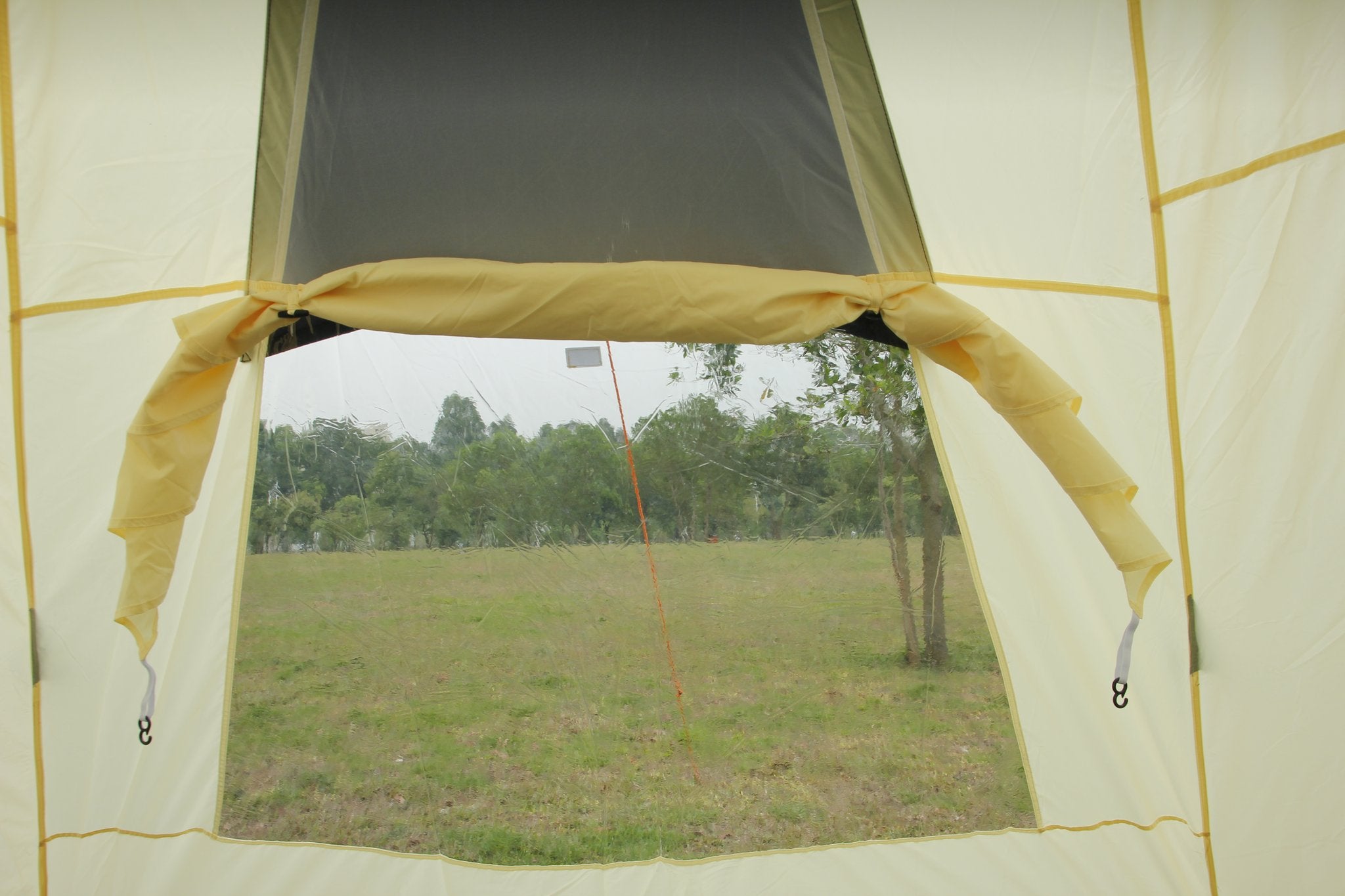 12 Person Tipi Tent tunnel tent with pyramid living area and canopy with Zipped in Groundsheet