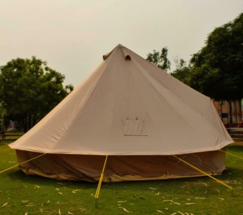 5m Metre GlampTex 500-Ultimate Bell tent Pyramid round Zipped-in- Groundsheet