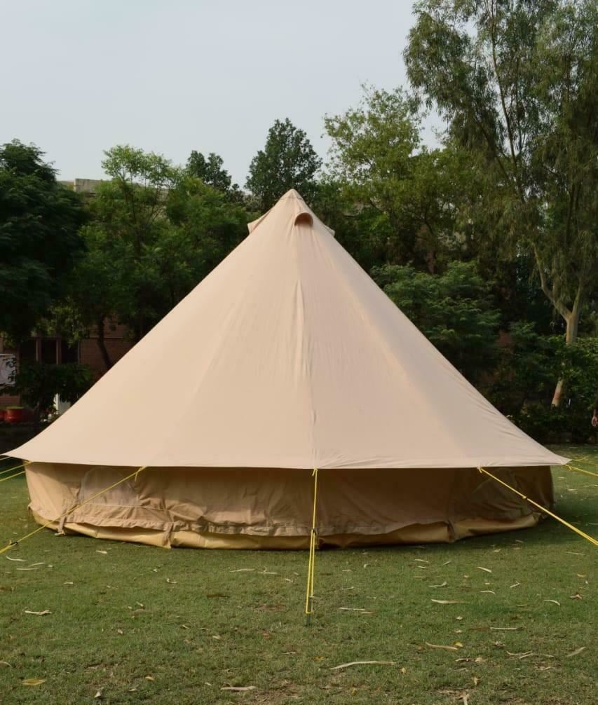 5m Metre GlampTex 500-Ultimate Bell tent Pyramid round Zipped-in- Groundsheet
