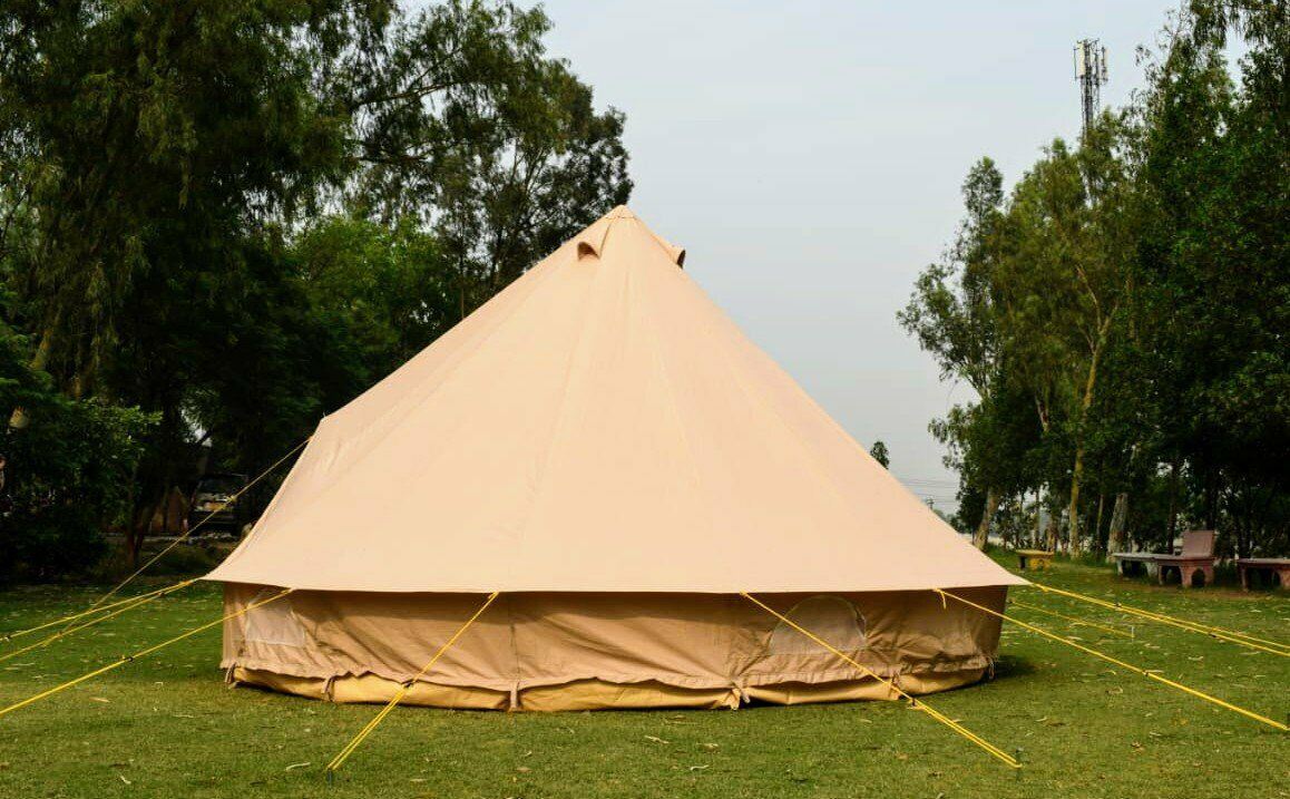 5m Metre GlampTex 500-Ultimate Bell tent Pyramid round Zipped-in- Groundsheet