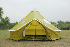 4m Bell tent 8-person Olive pyramid round with zipped in ground sheet