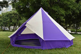 5m Bell tent 10-person pyramid round with zipped in ground sheet Purple and white