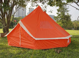 5m Bell tent 10-person pyramid round with zipped in ground sheet Orange and White