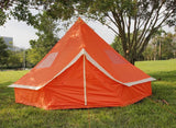 5m Bell tent 10-person pyramid round with zipped in ground sheet Orange and White