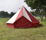 5m Bell tent 10-person pyramid round with zipped in ground sheet Red and white