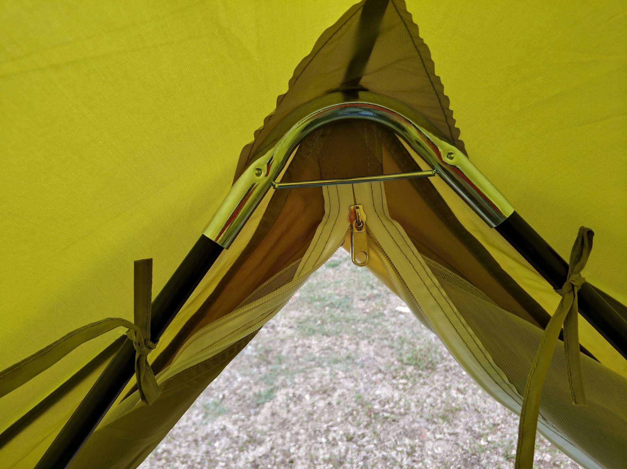4m Bell tent 8-person Olive pyramid round with zipped in ground sheet