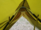 4m Bell tent 8-person Olive pyramid round with zipped in ground sheet