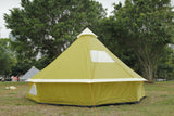 4m Bell tent 8-person Olive pyramid round with zipped in ground sheet