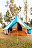 4m Metre GlampTex TC 400 - Ultimate Turquoise and Cream Bell tent with Zipped-in- Groundsheet Waterproof