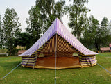 5m Metre GlampTex PS 500 - Ultimate Purple Cream Stripes Bell tent with Zipped-in- Groundsheet Waterproof