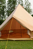 5m Metre Canvas bell tent with Zipped in Groundsheet, mesh door Flue hole