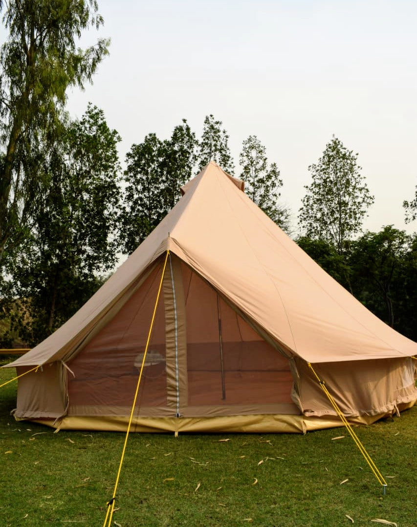 5m Bell tent 10-person pyramid round with zipped in ground sheet