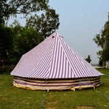 5m Metre GlampTex PS 500 - Ultimate Purple Cream Stripes Bell tent with Zipped-in- Groundsheet Waterproof