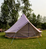 5m Metre GlampTex PS 500 - Ultimate Purple Cream Stripes Bell tent with Zipped-in- Groundsheet Waterproof