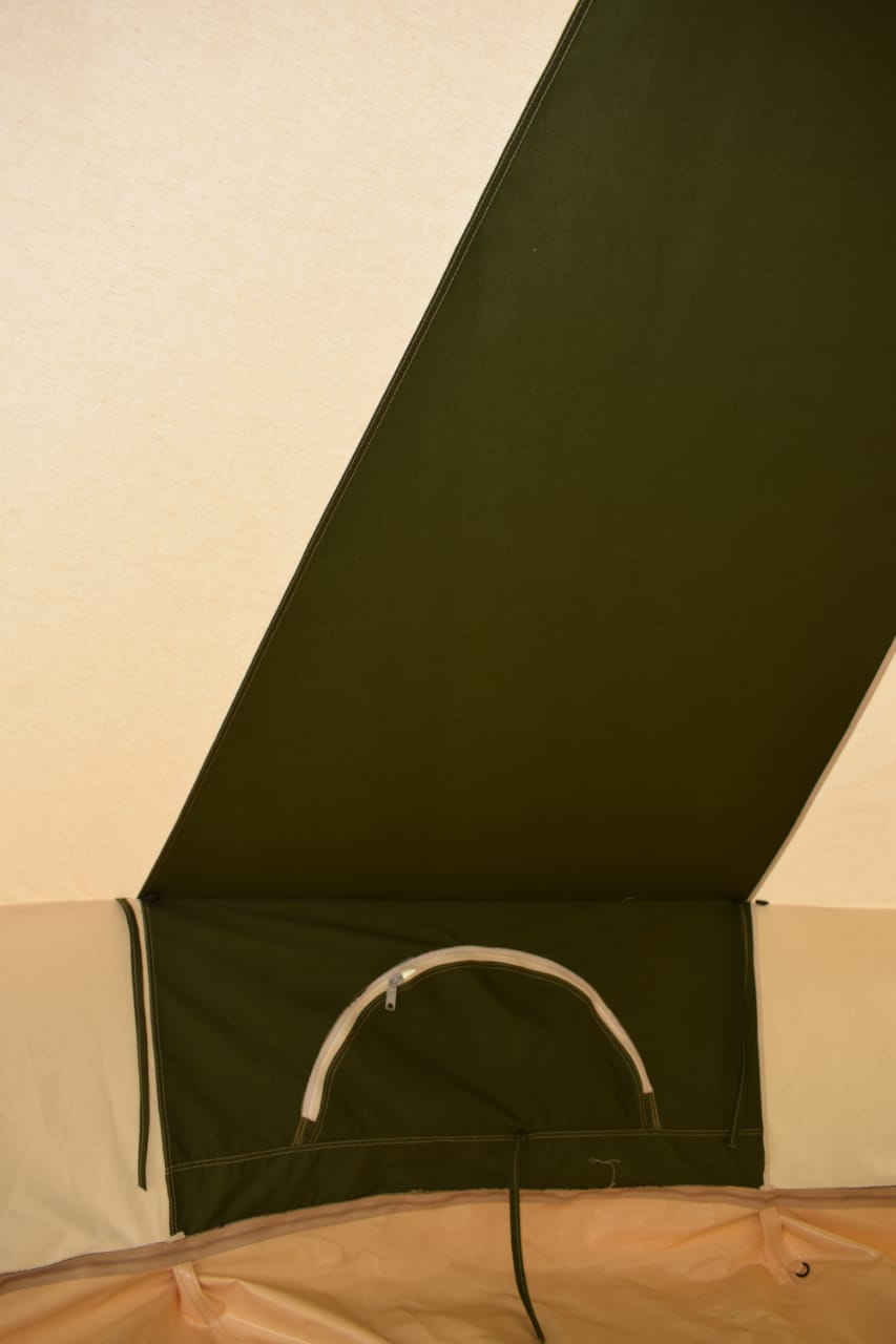 4m Metre GlampTex OC 400 - Ultimate Olive and Cream Bell tent with Zipped-in- Groundsheet Waterproof