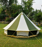 4m Metre GlampTex OC 400 - Ultimate Olive and Cream Bell tent with Zipped-in- Groundsheet Waterproof