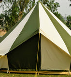 4m Metre GlampTex OC 400 - Ultimate Olive and Cream Bell tent with Zipped-in- Groundsheet Waterproof
