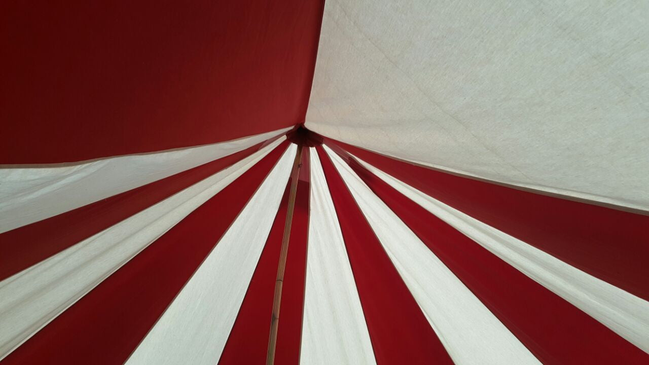 4m Metre GlampTex RC 400 - Ultimate Red and Cream Bell tent with Zipped-in- Groundsheet Waterproof - Bell tents