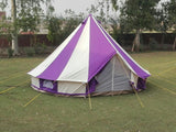 5m Metre GlampTex PC 500 - Ultimate Purple and Cream Bell tent with Zipped-in- Groundsheet Waterproof - Bell tents