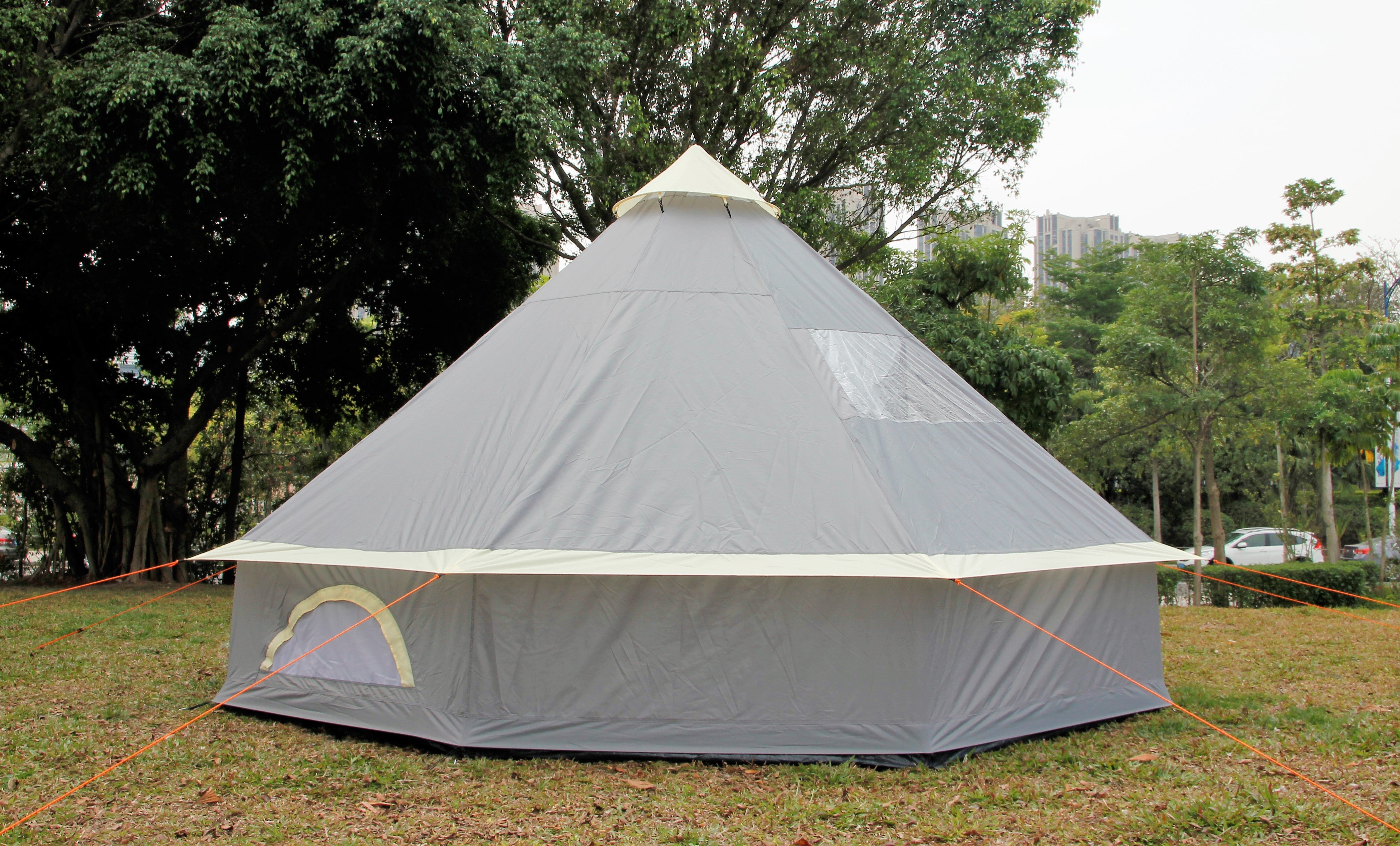 5m Bell tent 10-person pyramid round with zipped in ground sheet