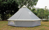 4m Bell tent 8-person pyramid round with zipped in ground sheet