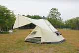 5M Glamptex 500 - 10-person teepee tent, pyramid tent, Zipped in ground sheet, canopy awning