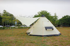 5M Glamptex 500 - 10-person teepee tent, pyramid tent, Zipped in ground sheet, canopy awning